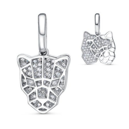 Подвеска из серебра с фианитами «Тигр»