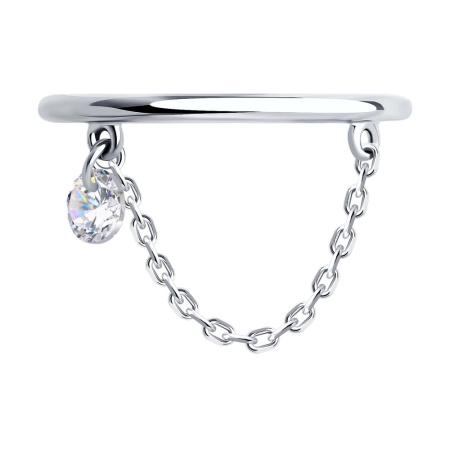 Кольцо из серебра с фианитом