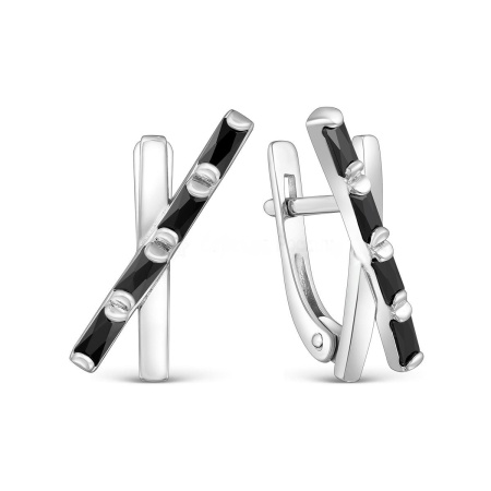 Серьги из серебра с фианитами