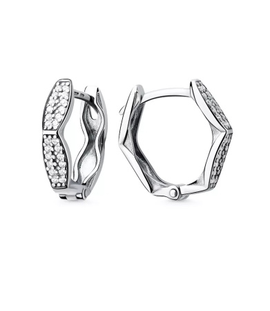 Серебряные серьги с фианитами «Герда»