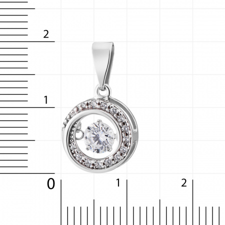 Серебряная подвеска с танцующим фианитом