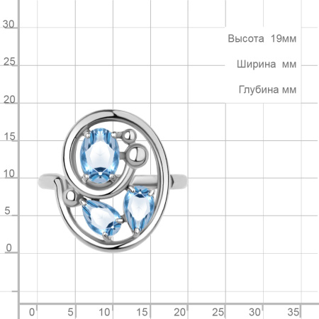 Серебряное кольцо с топазами