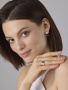 Серьги из серебра с гранатом и фианитами