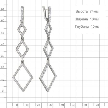 Серебряные серьги с фианитами