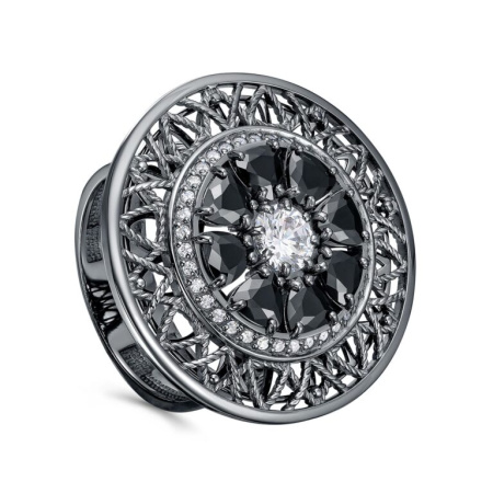 Кольцо из серебра с фианитами