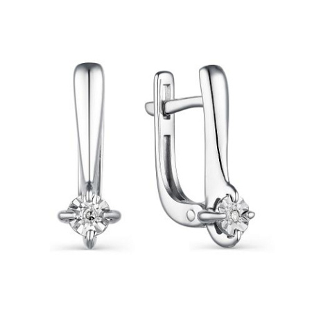 Серьги из серебра с бриллиантом