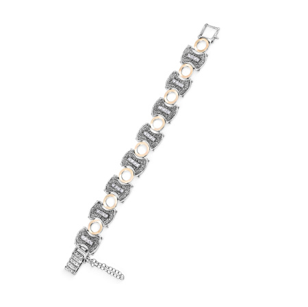 Браслет из серебра с фианитами и позолотой