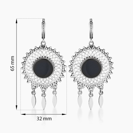 Серебряные серьги «Мандала»