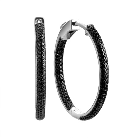 Серьги конго из серебра со шпинелью