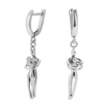 Серебряные серьги «Влюбленные»