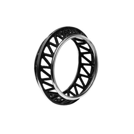 Кольцо с черной бархатной эмалью «Parametrica»