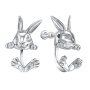 Серебряные серьги-пусеты «Зайчик»