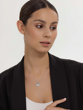 Серебряная подвеска с бриллиантом «Мотылек»