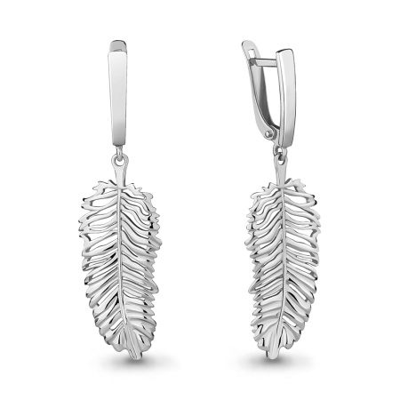 Серьги из серебра «Перо»