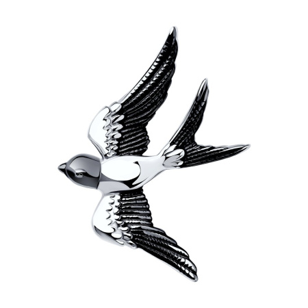 Брошь из серебра «Ласточка» Sokolov