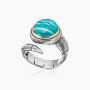 Кольцо из серебра с камнем амазонит
