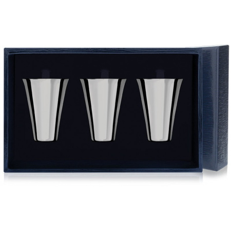 Набор серебряных стопок «Гладкие» - 3 предмета