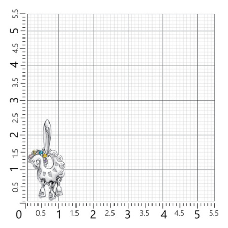 Подвеска из серебра с фианитами «Лошадка»