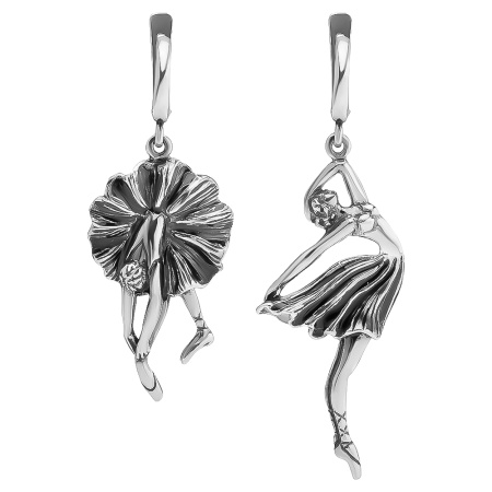 Серьги из серебра с эмалью «Балерина»