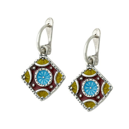 Серьги «Полица» из серебра