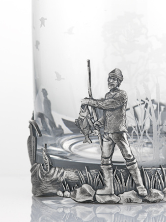 Стакан «Рыбалка» с серебром