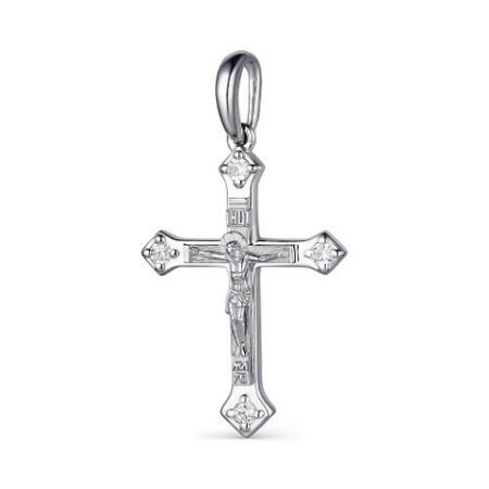 Серебряная подвеска с фианитом «Православный крест»