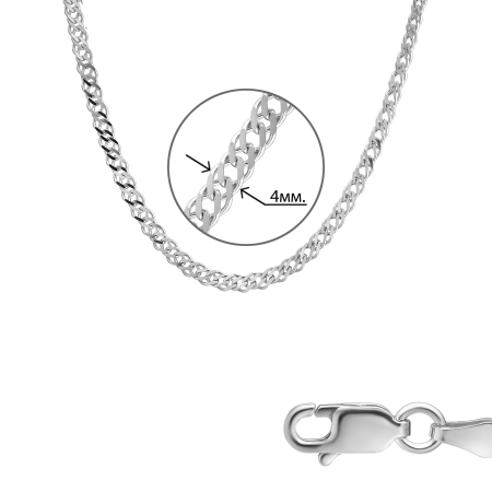 Цепь из серебра «Двойной ромб»