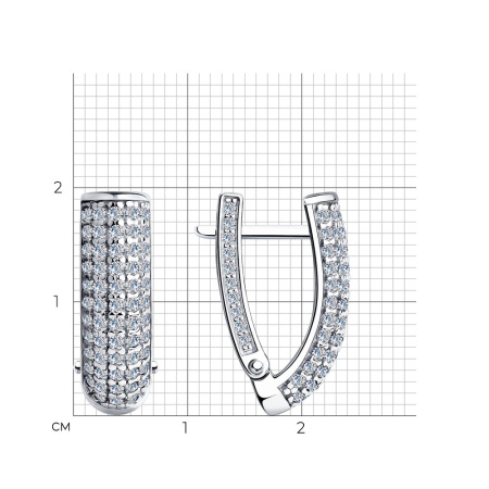 Серьги из серебра с фианитами