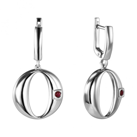 Серебряные серьги с рубином