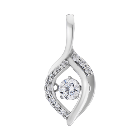 Серебряная подвеска с танцующим фианитом