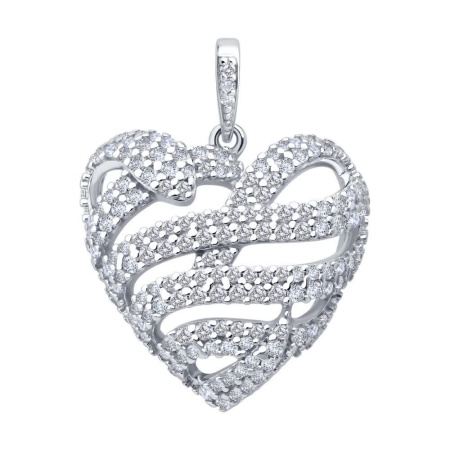 Подвеска из серебра с фианитами «Змея»