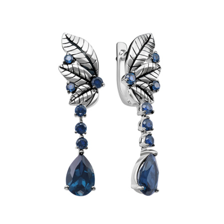 Серьги из серебра с топазами «Русская душа»