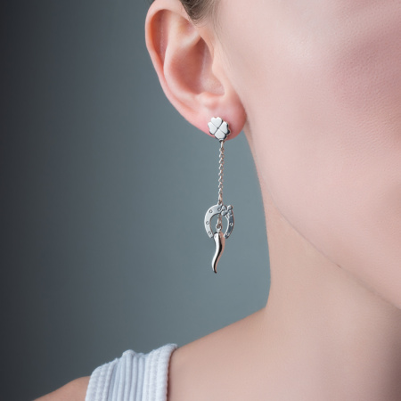 Серебряные серьги «На удачу»