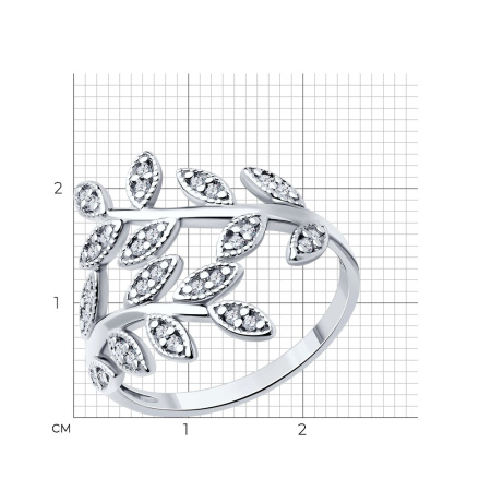 Кольцо из серебра с фианитами