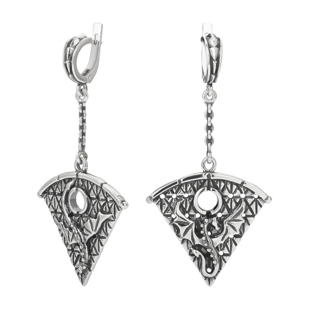 Серьги из серебра «Драконы»