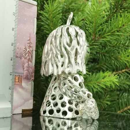 Елочная игрушка из серебра «Домовенок»