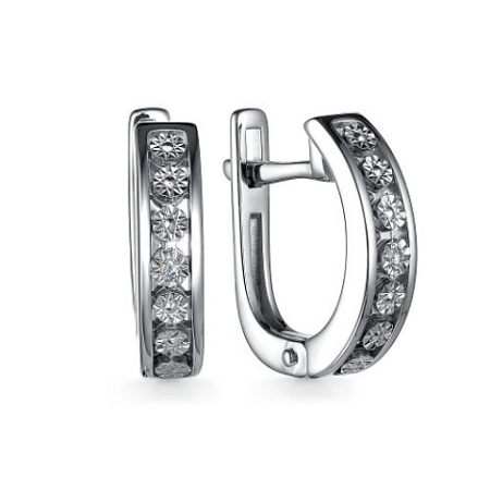 Серьги из серебра с бриллиантом