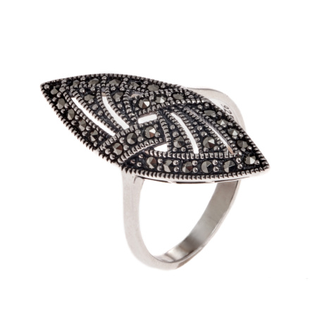 Кольцо из серебра с марказитами