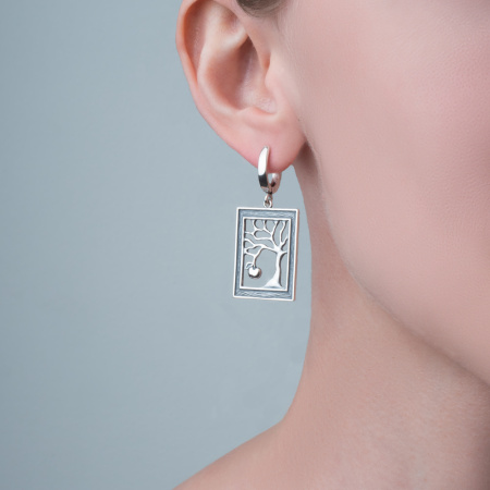 Серьги женские из серебра 925 Райские яблочки древо жизни