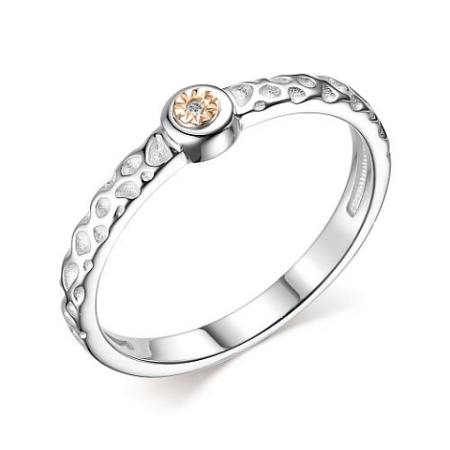 Кольцо из серебра с бриллиантом