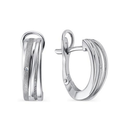 Серебряные серьги с бриллиантом