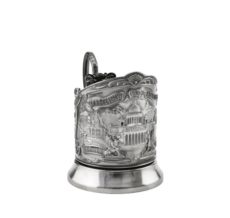 Подстаканник никелированный с чернением «Санкт-Петербург»(Триумфальная)