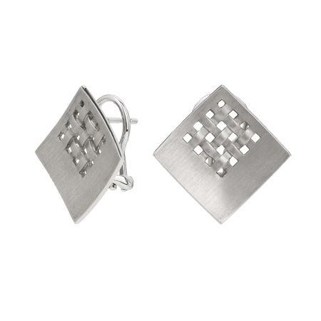 Серьги из сатинированного серебра