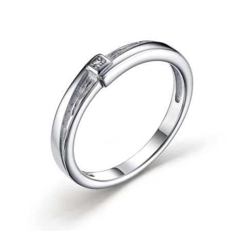 Кольцо из серебра с бриллиантом