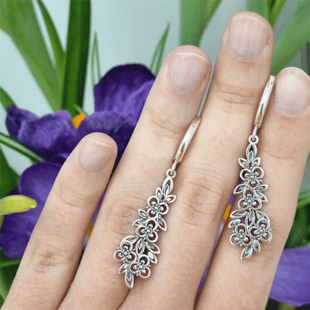 Серебряные серьги «Весна»