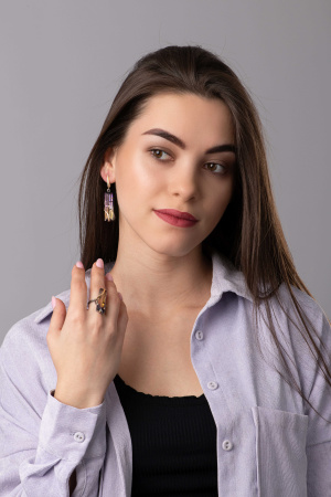 Серьги из серебра с аметрином