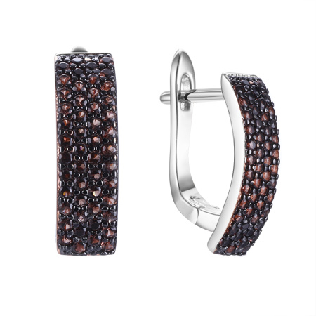 Серьги из серебра с фианитами