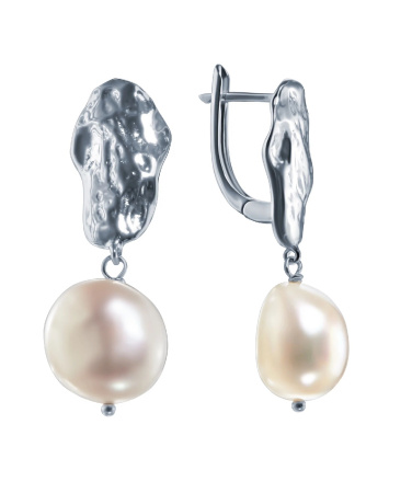 Серьги из серебра с жемчугом