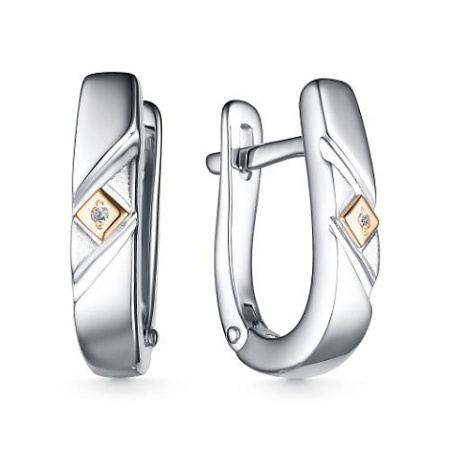 Серьги из серебра с бриллиантом