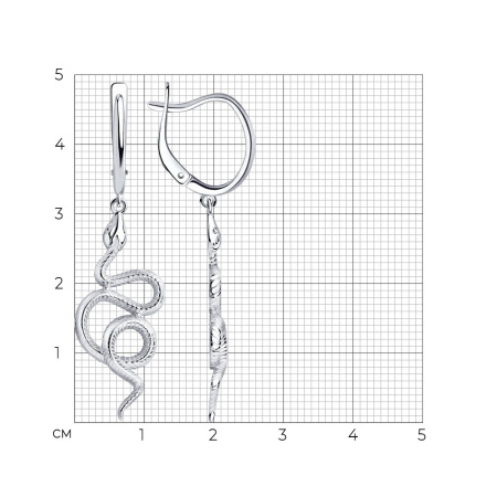 Серебряные серьги «Змея»